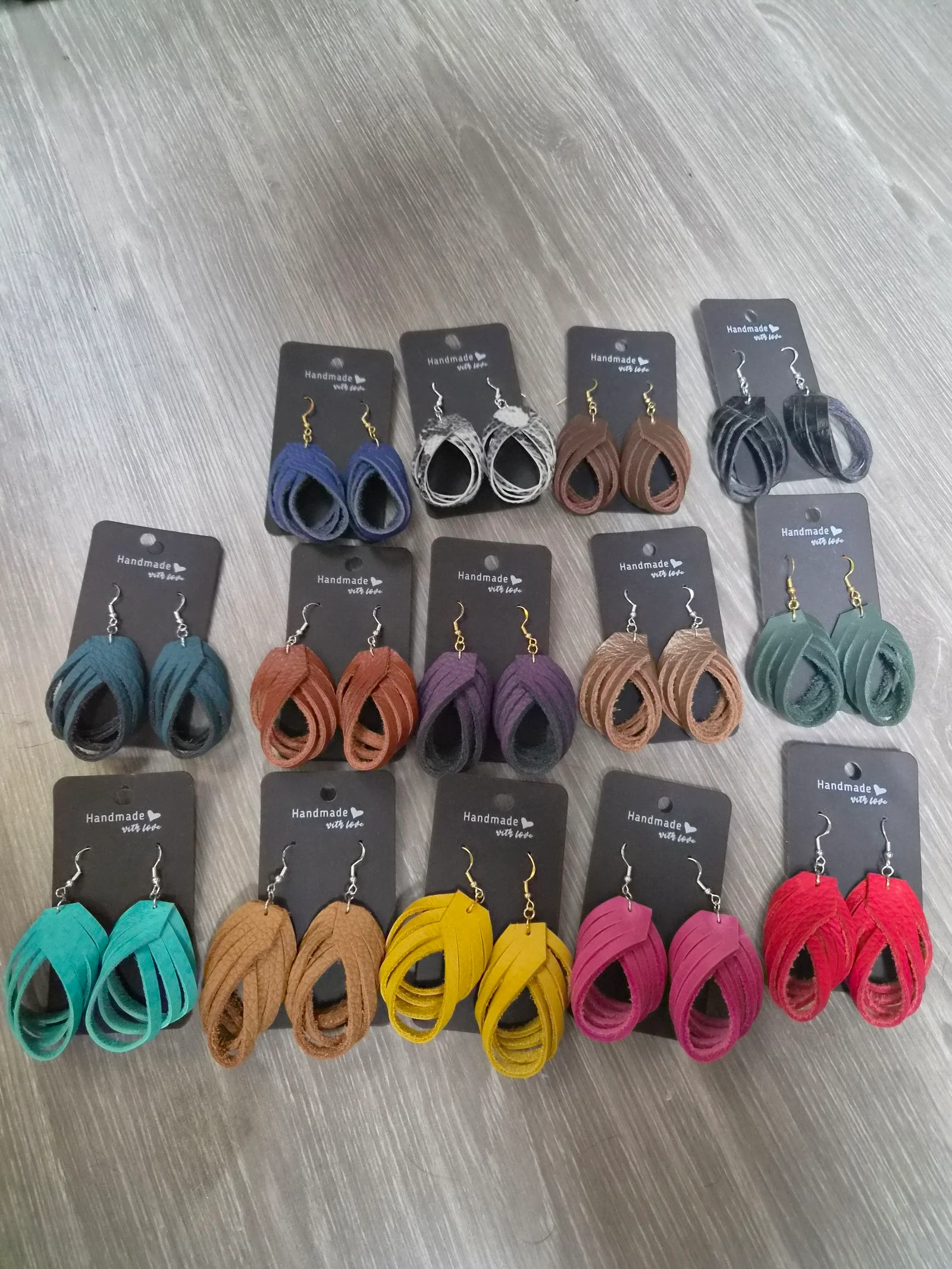 Echte leren Oorbellen S925 